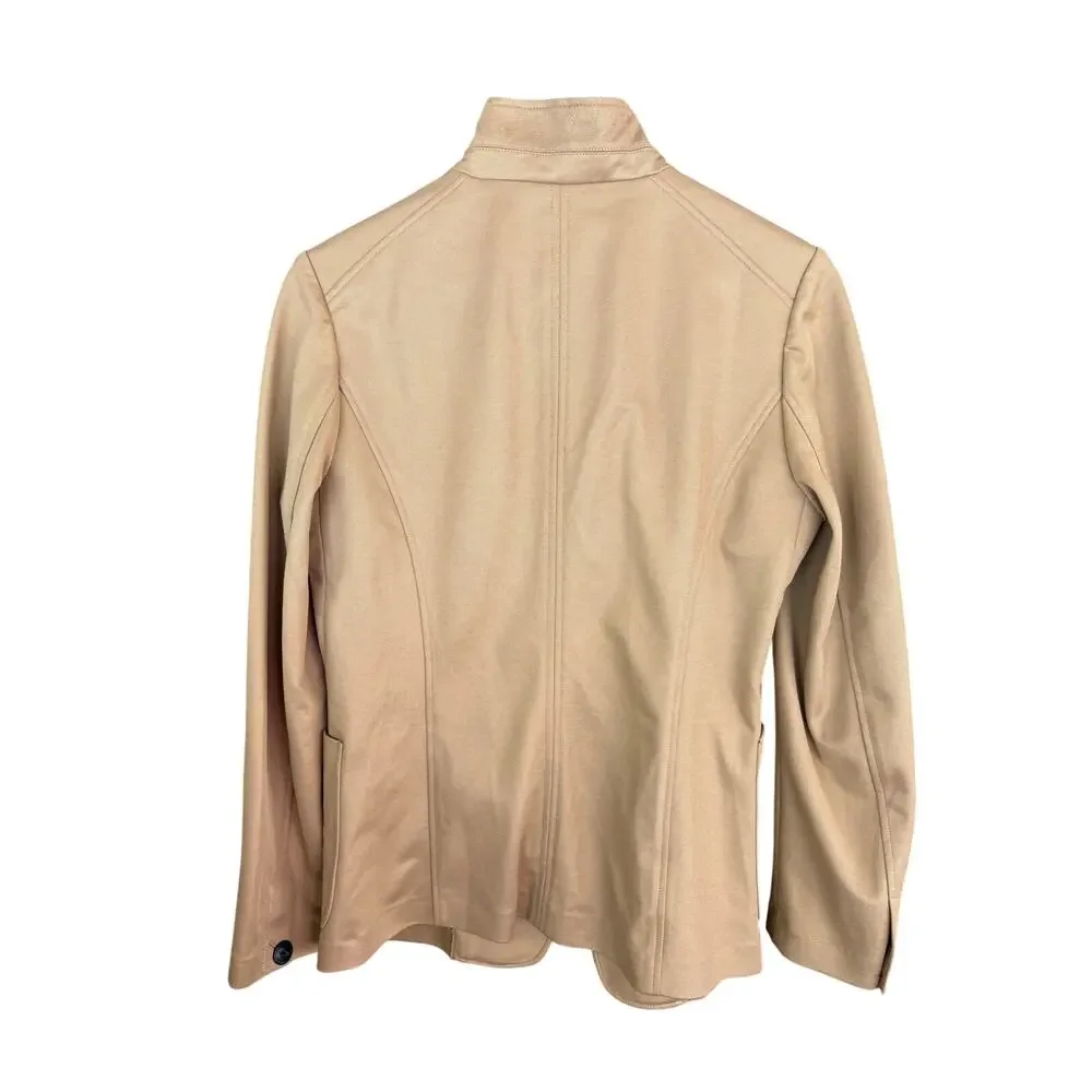 Rag & Bone Sid Cotton Pique Slim Fit Blazer 8 Tan Camel Jacket Prep Equestrian